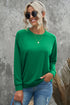 Solid Round Neck Raglan Sleeve Sweatshirt